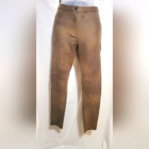 Brown Faux Cowhide Leather Pants